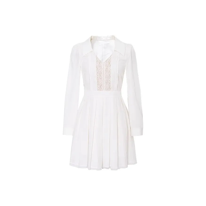 HDFULERN Long-Sleeved Dresses Women's White