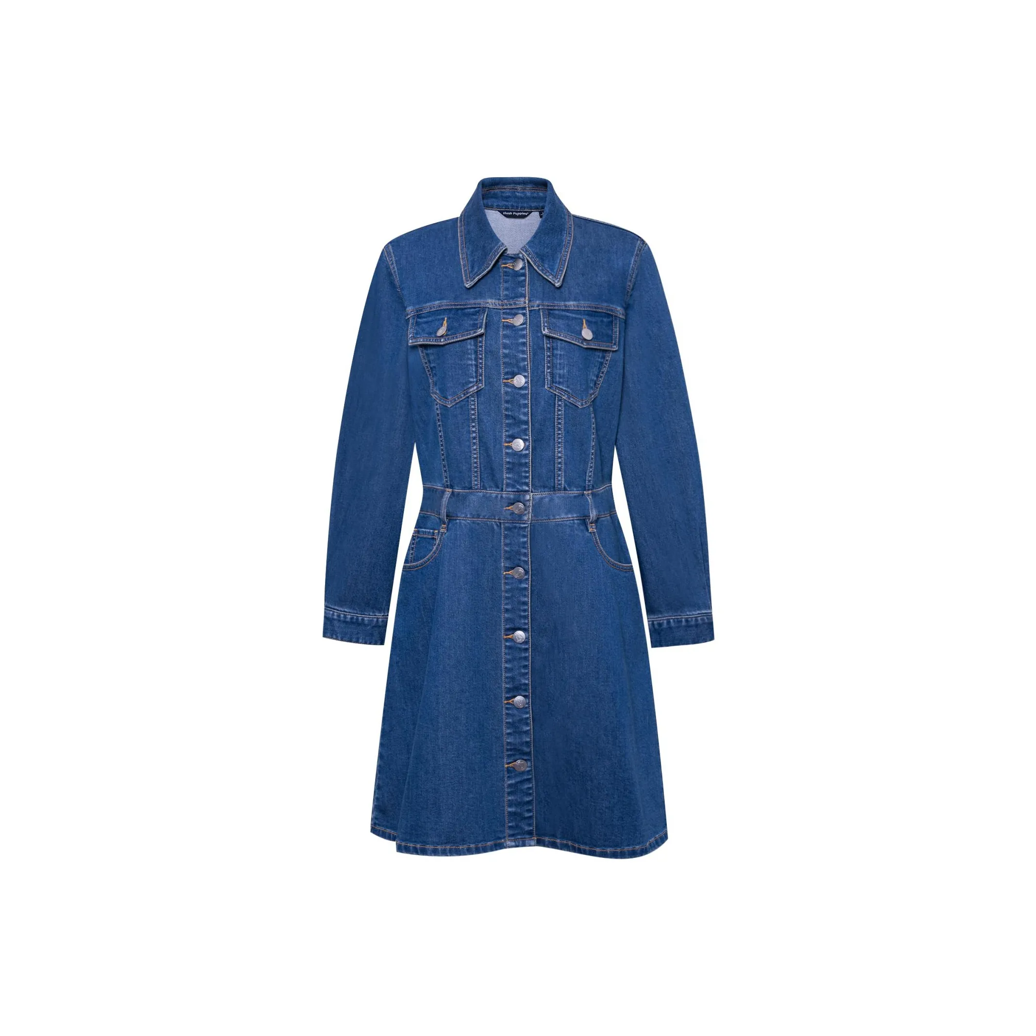 Hush Puppies Long Sleeved Dresses Women's Denim Blue