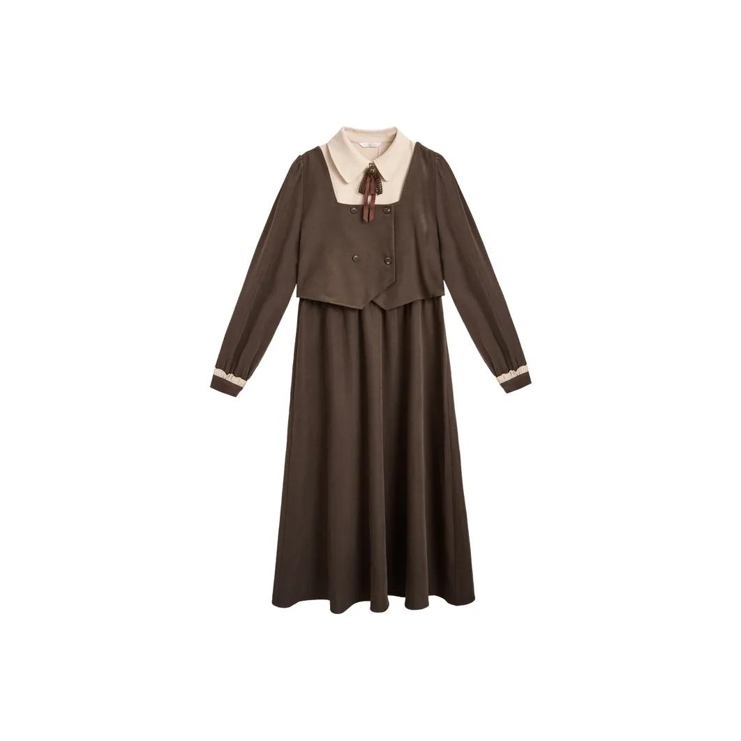 ZIHAN Длинное платье с длинными рукавами женское