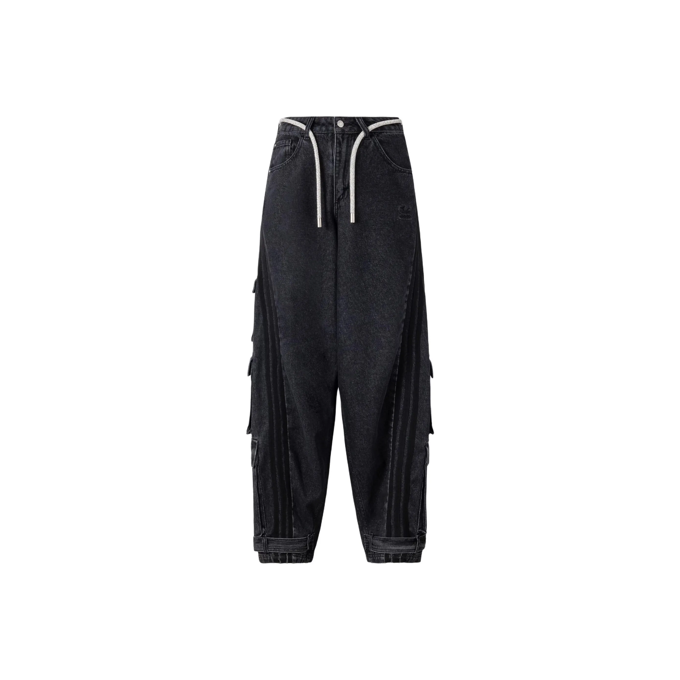 Adidas Originals ADILLENIUM DENIM BLUE JOGGERS Jeans Women's Black