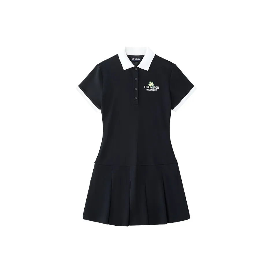 FILA FUSION CULTURE Short Sleeved Dress Women's Jet Black