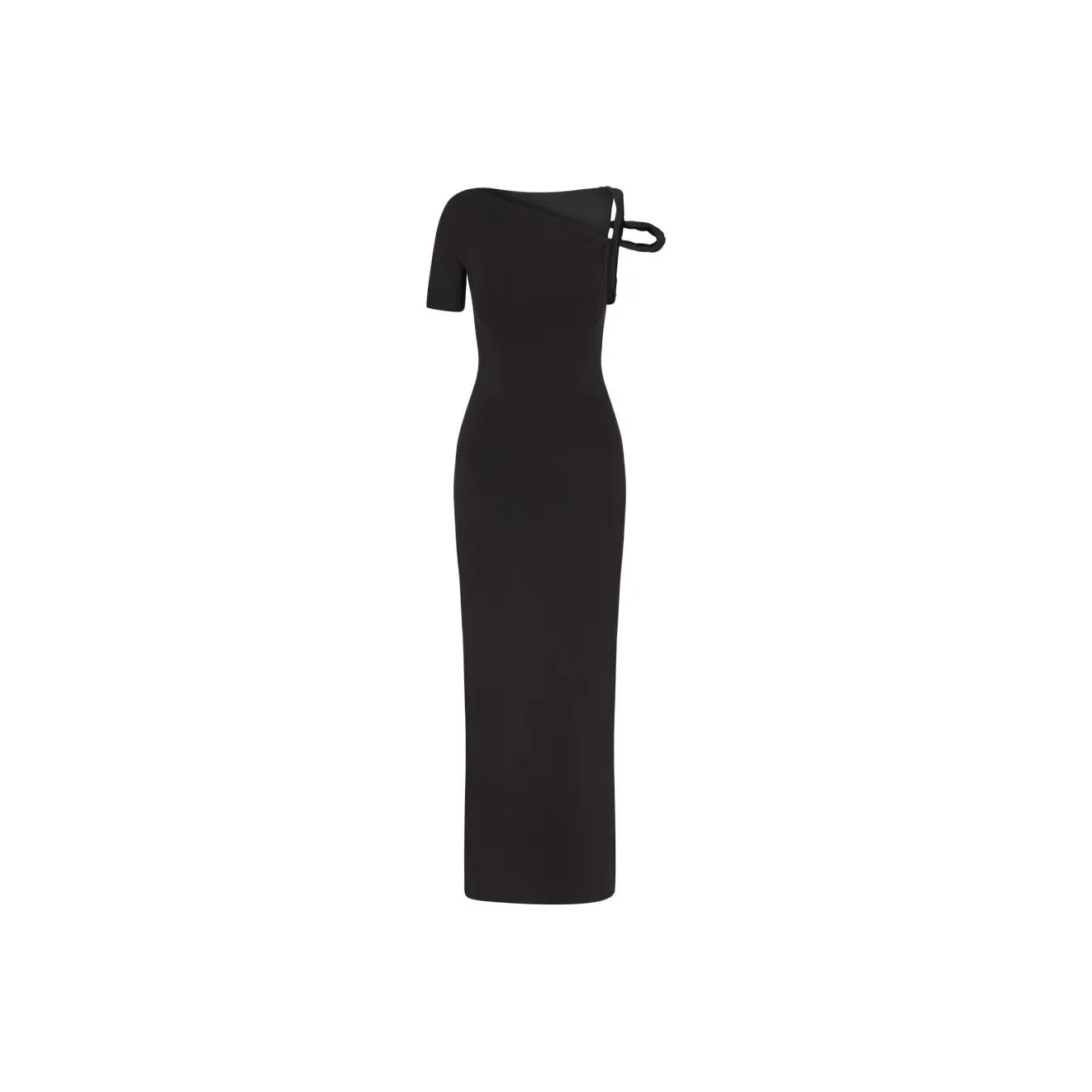 Khy DROP 004 Sueded Stretch Twist Maxi Dress Short Sleeved Dress Women's Black