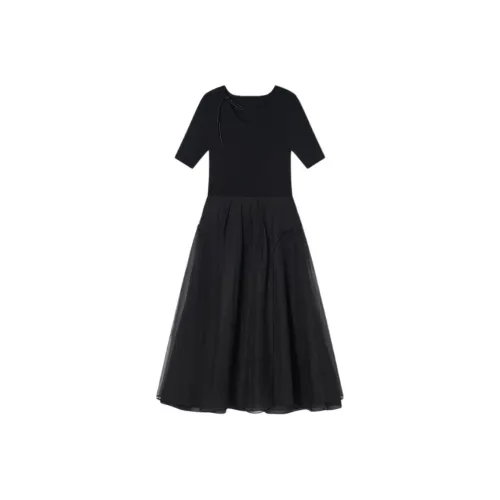 YINER GoodLand Black Женские Короткие Платья с Рукавами