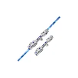듀얼 헤드 레이저 Sword[실버]와 라이트 및 사운드 효과 - 7가지 색상 전환 가능 (충전 버전)