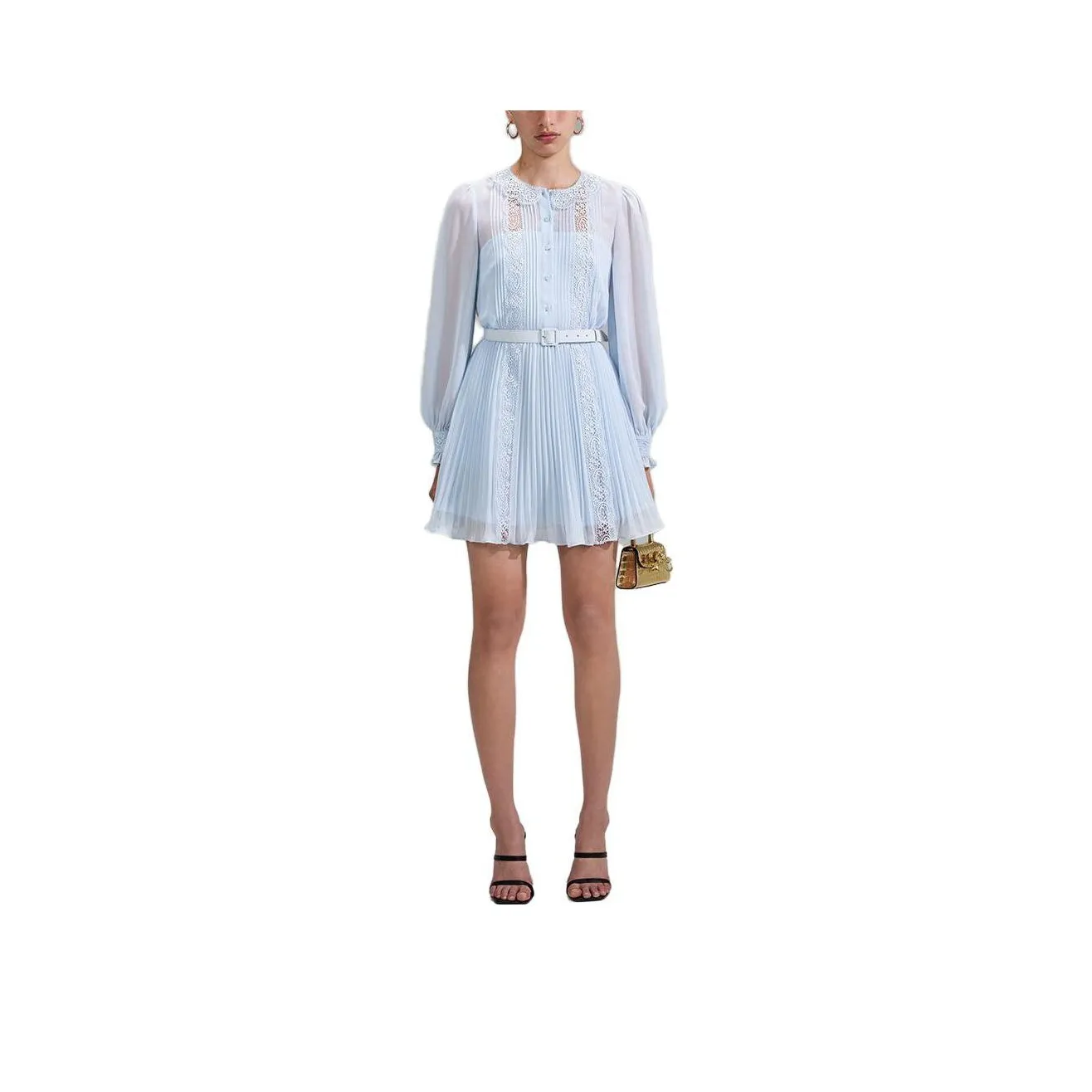 Self-portrait Long-Sleeved Dresses Women's Haze Blue
