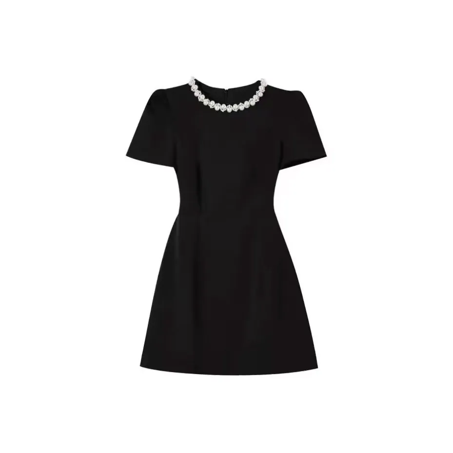 PUREIDOL Короткий рукав Платье Женское Черное