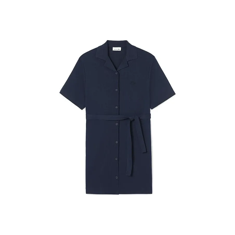 LACOSTE Короткий рукав платье женское темно-синее
