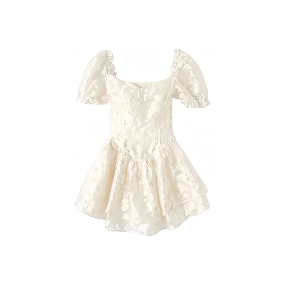 Yvetteclassic Короткий рукав Платье Женское Абрикосовое