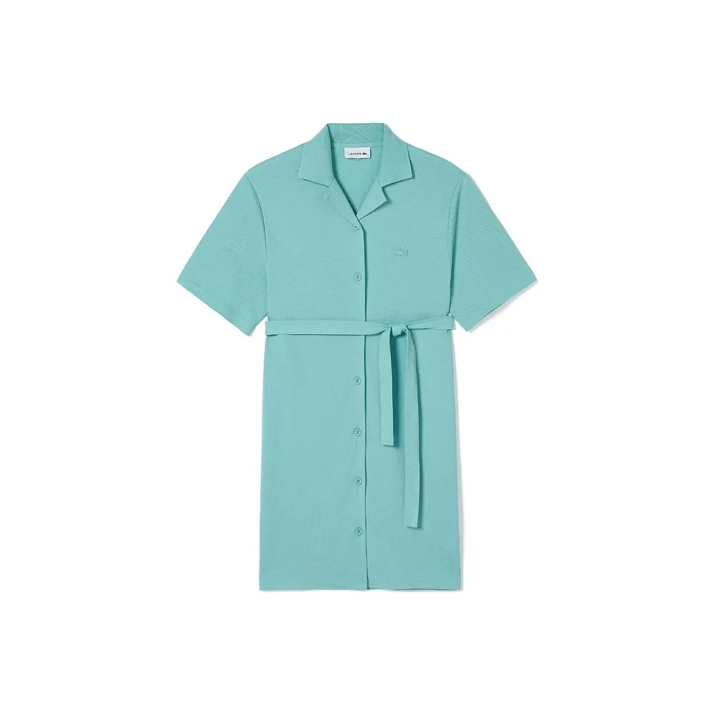 LACOSTE Приливно-голубой Женские Платья с Коротким Рукавом