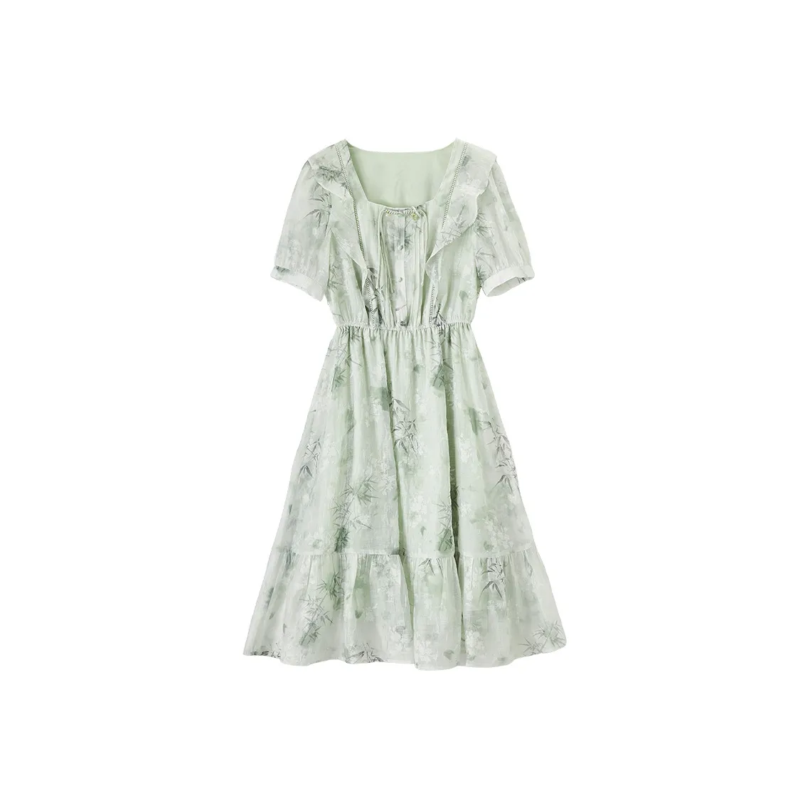 XIANGYING SS24 Short Sleeved Dress Women's Fruit Green