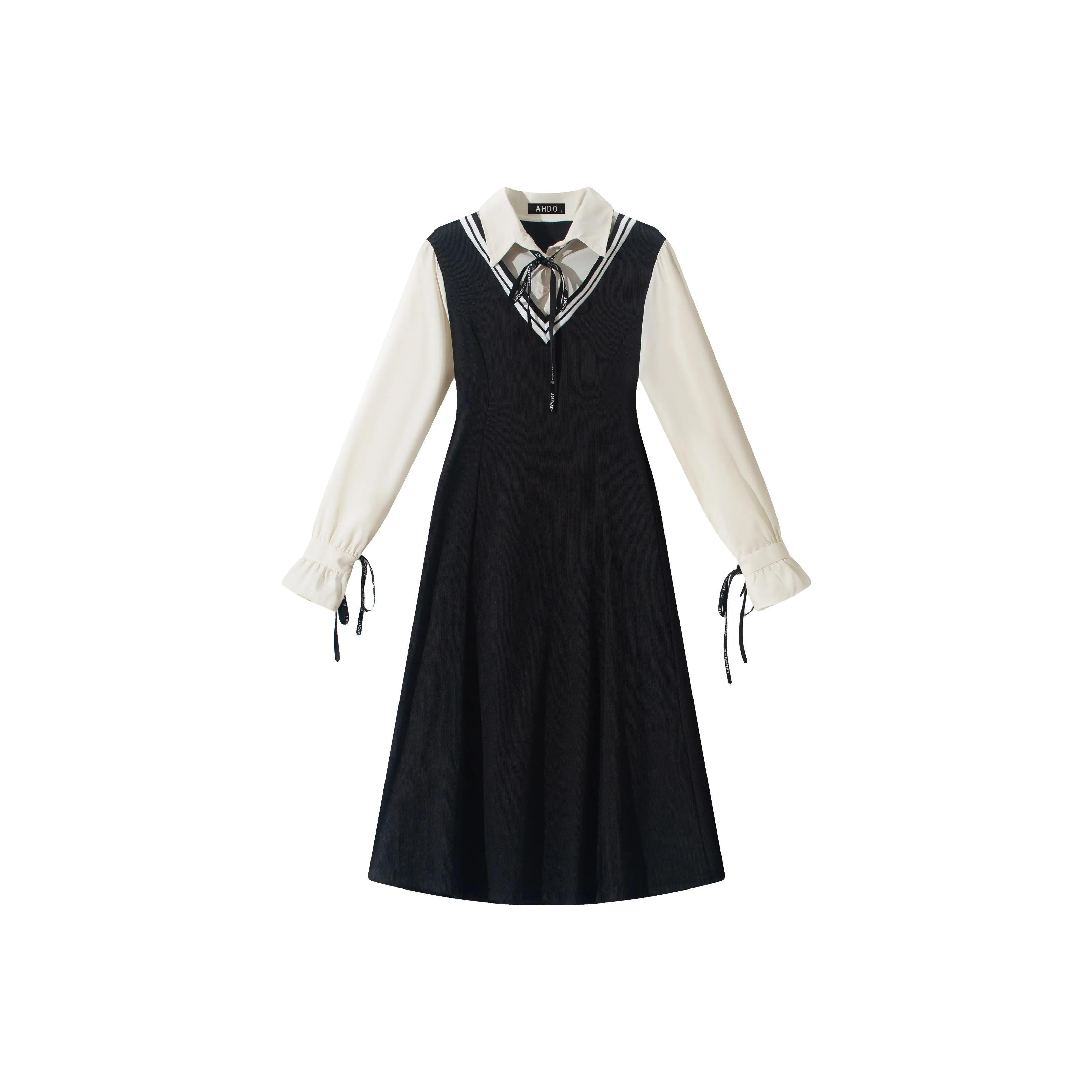 AHDO Long Sleeved Dress Women's Black