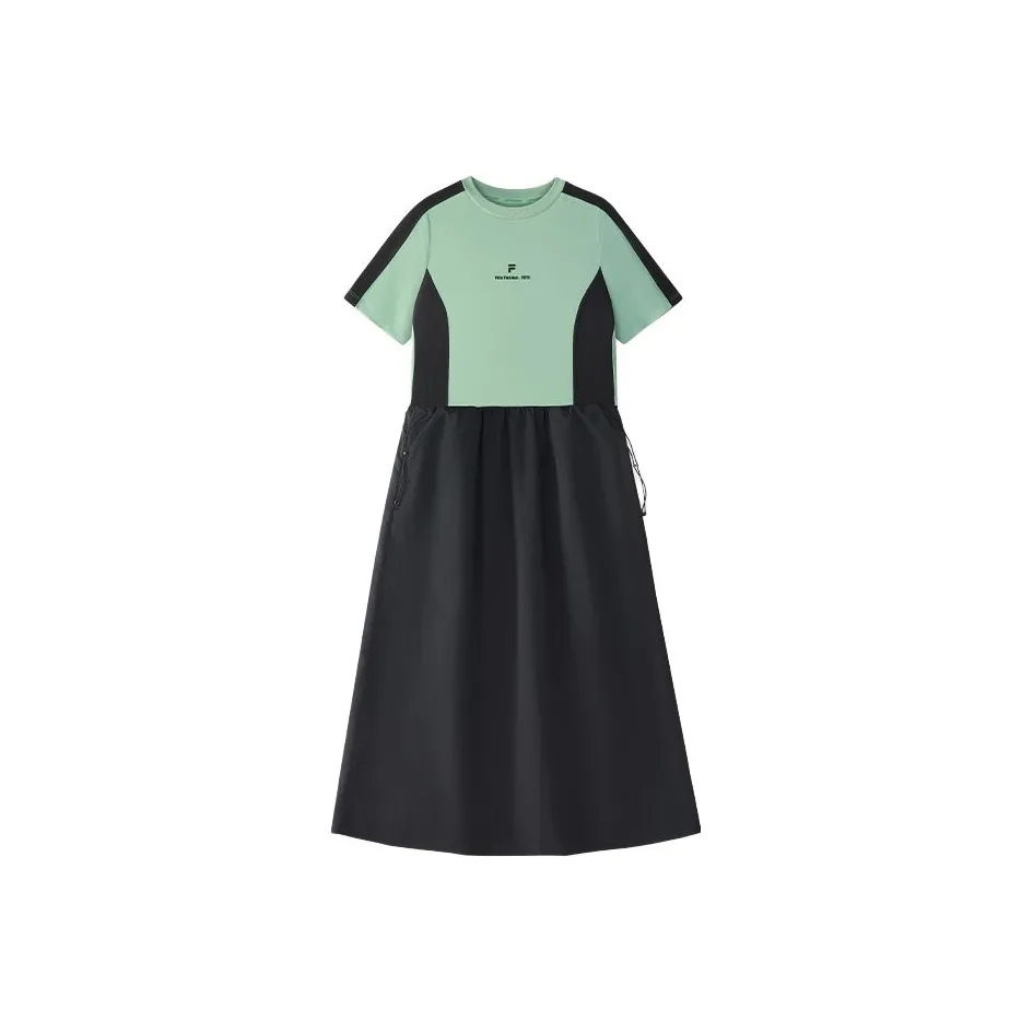 FILA FUSION FOBFUSION LIFE SS25 Short Sleeved Dresses Women's Navy Gray Green GN