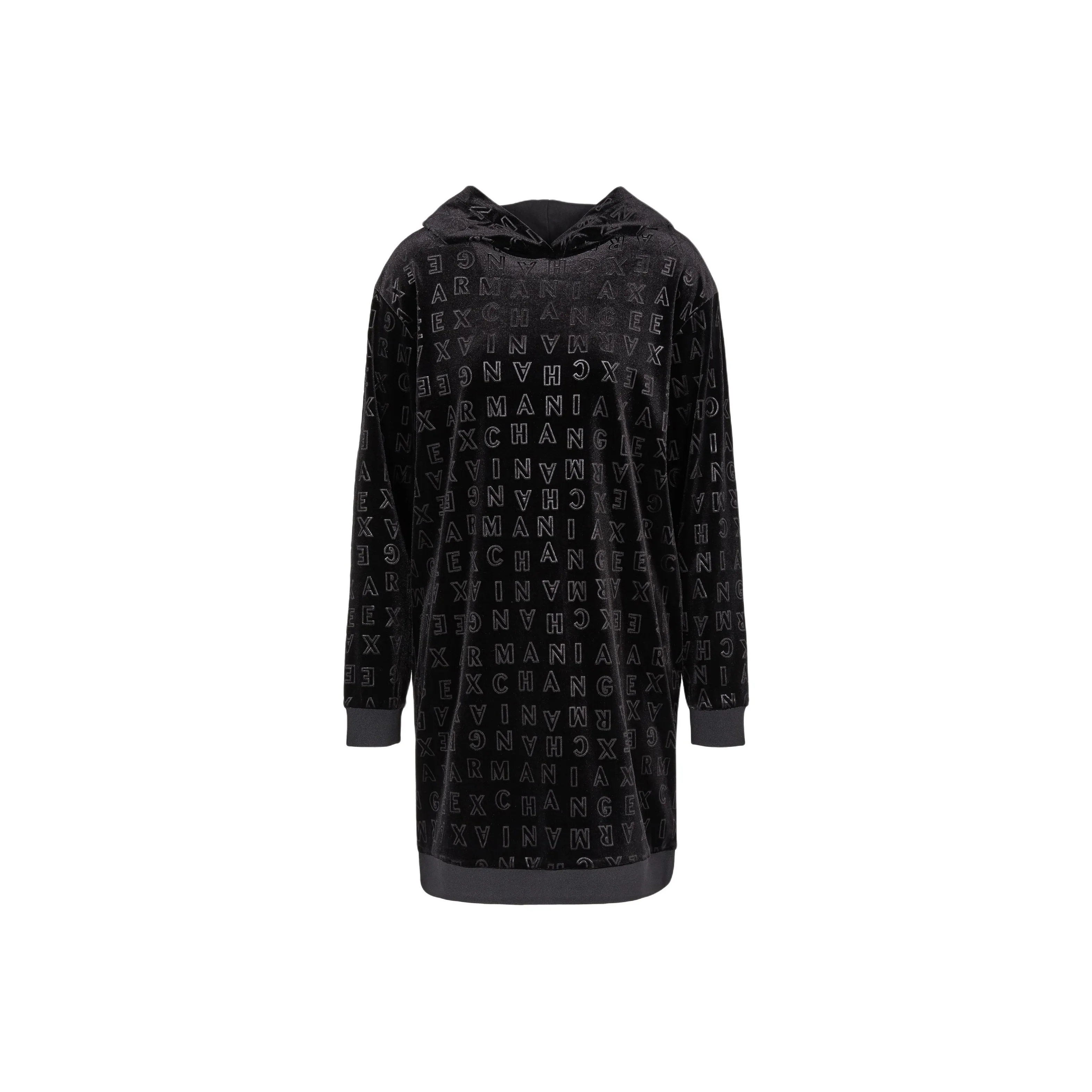 ARMANI EXCHANGEAE FW24 Длинное платье с длинными рукавами женское черное