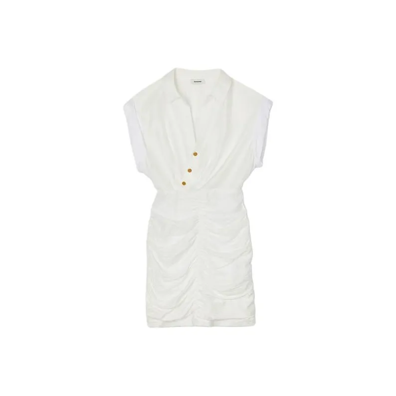 Sandro Без рукавов Платье Женское Белое