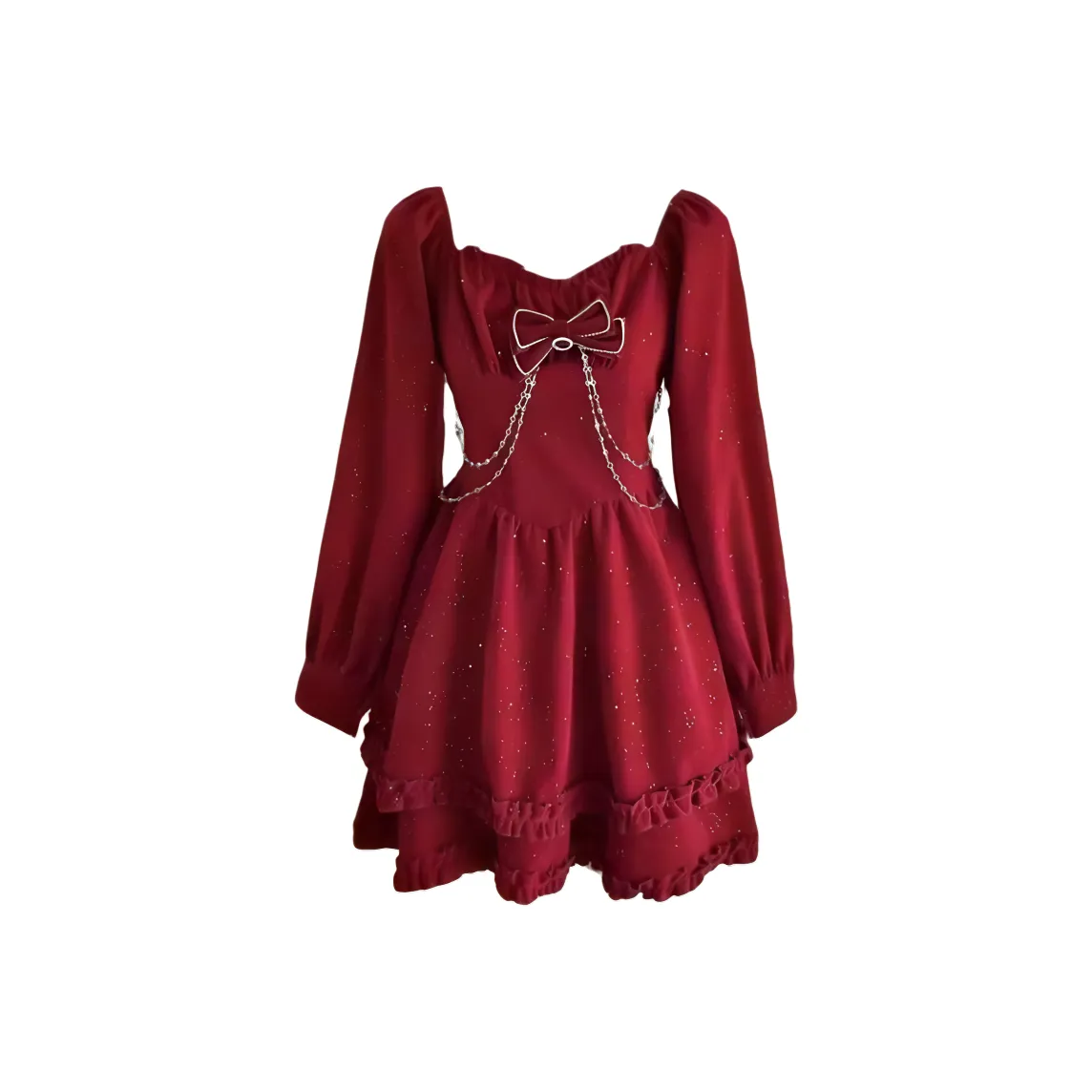 AFGGD Длинное платье с длинными рукавами женское красное