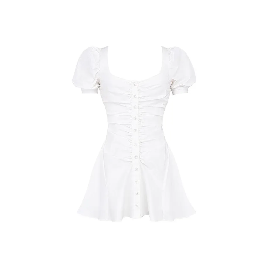 HOUSE OF CB FW23 Hameda Collection Short Sleeved Dress Women's White