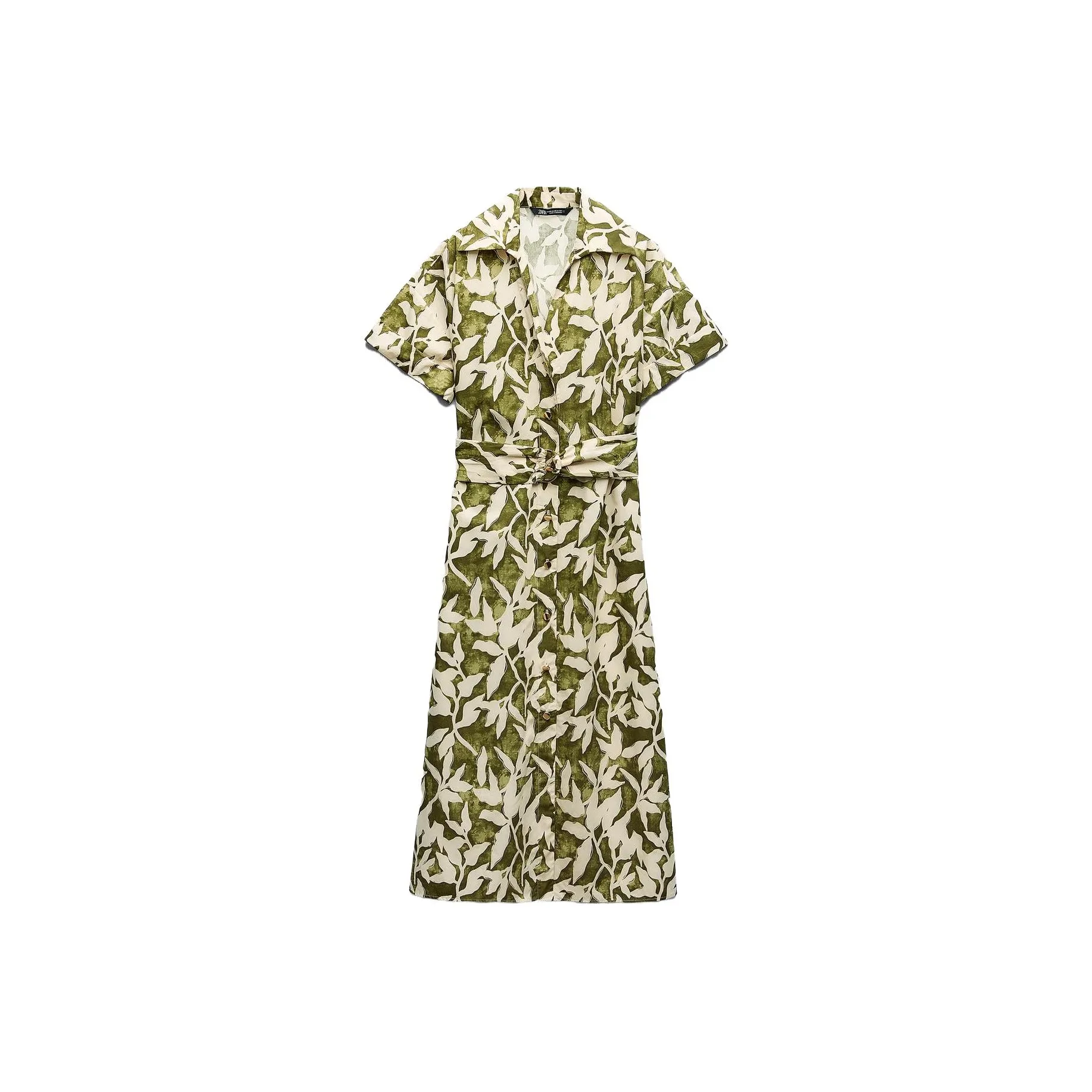 ZARA Short Sleeved Dresses Women's Green