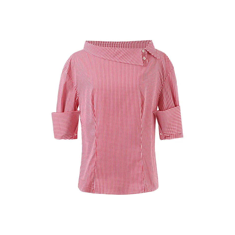 VEIL OPENING Red Women's Shirts VEIL OPENING Красные Женские Рубашки