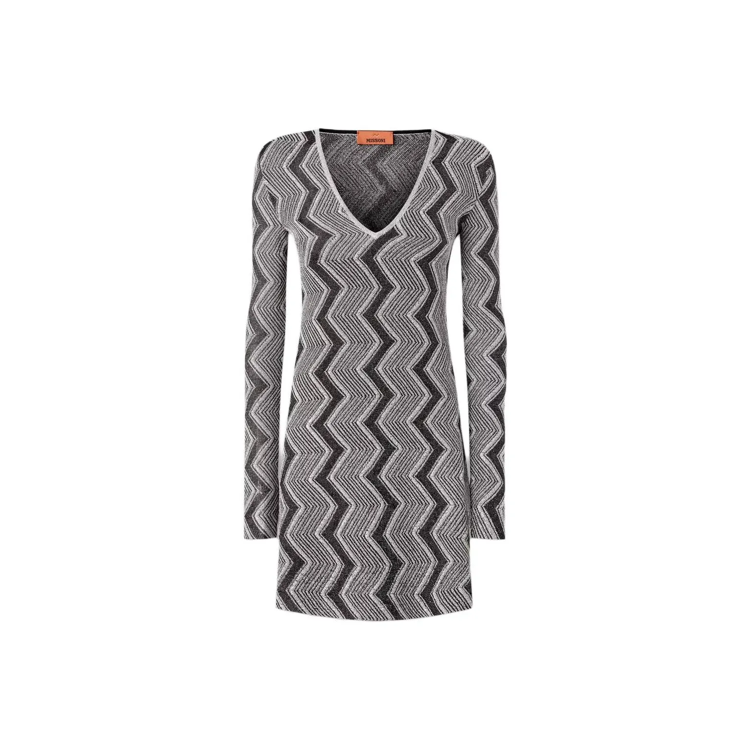 MISSONI Zig Zag Patterned V Neck Dress