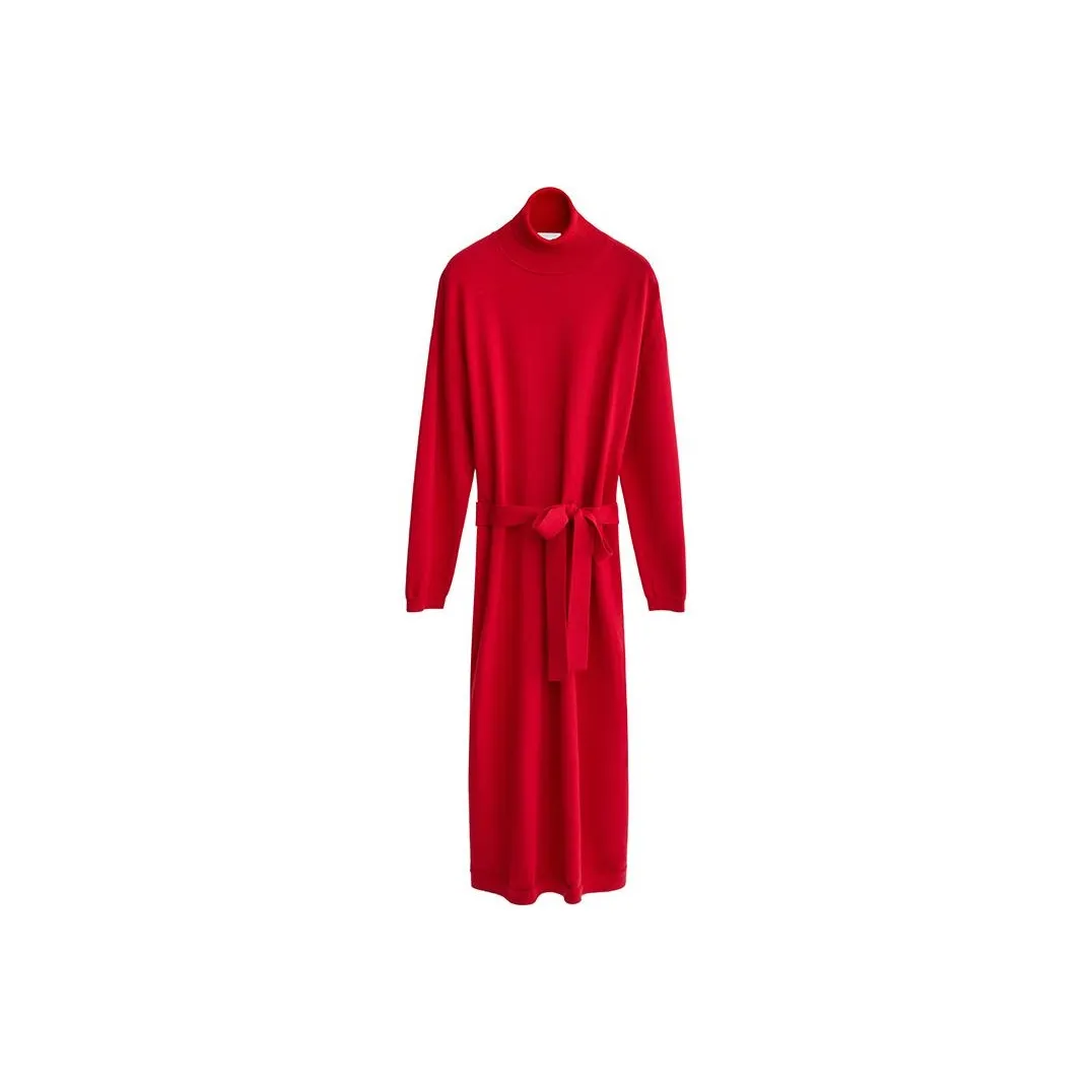 MS MIN Long Sleeved Dress Women's Dark Red