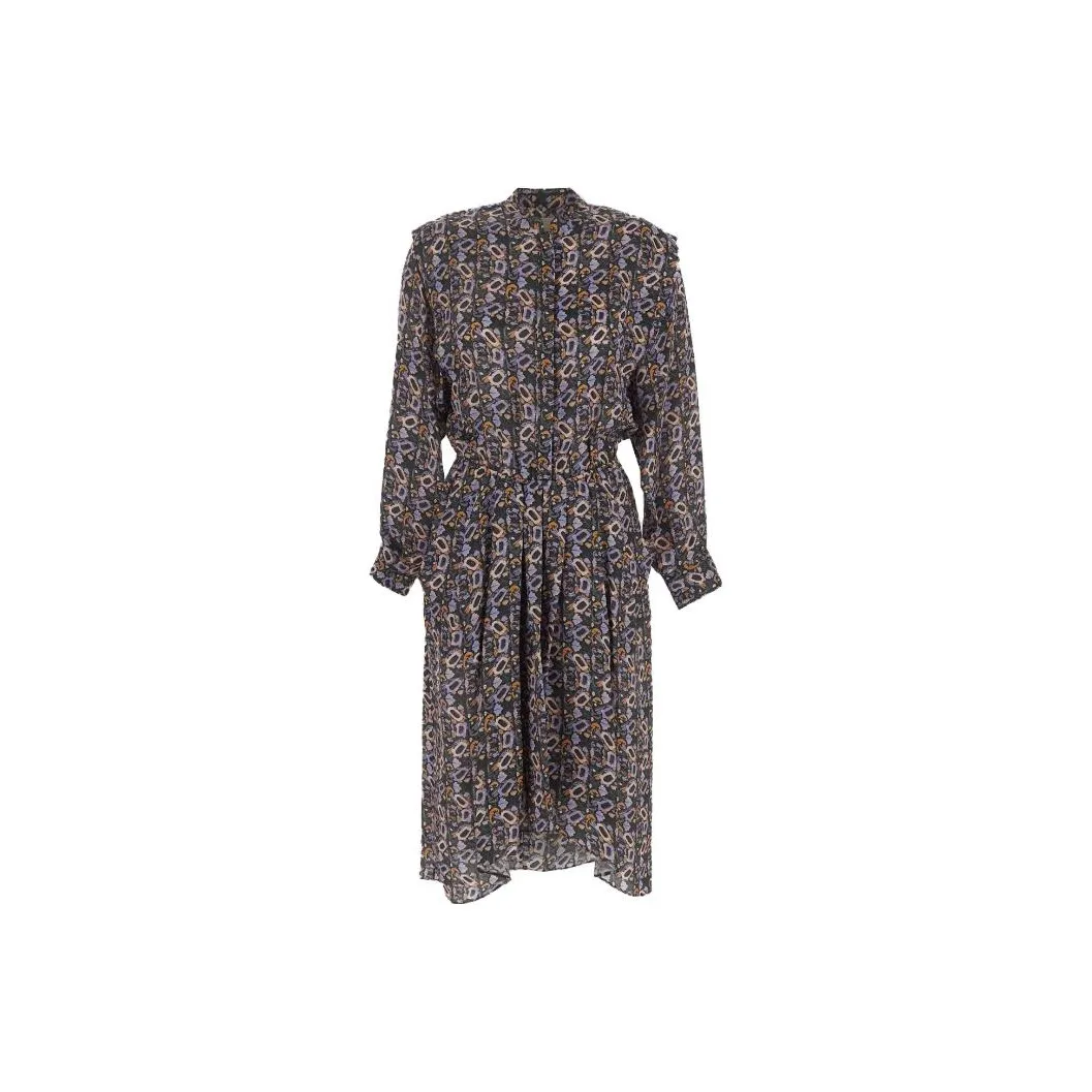 ISABEL MARANT Leidy Floral Printed Long Sleeved Shirt Dress