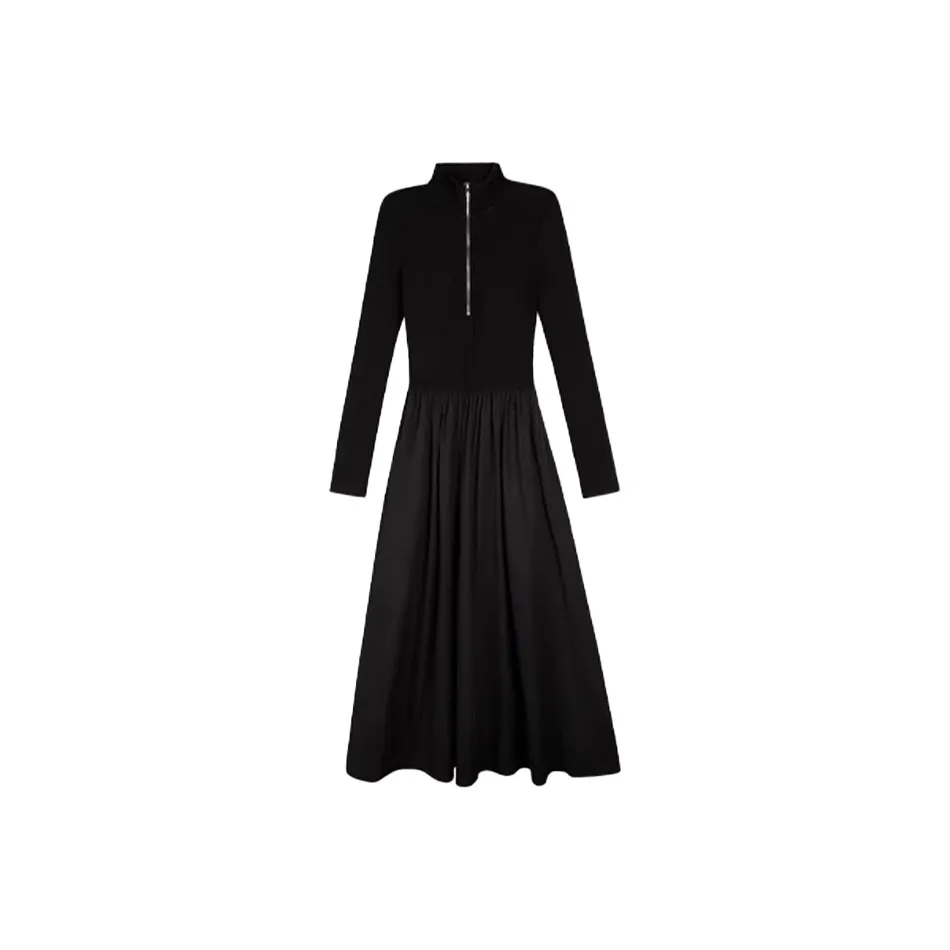 PAZZO Длинное платье с длинными рукавами женское черное