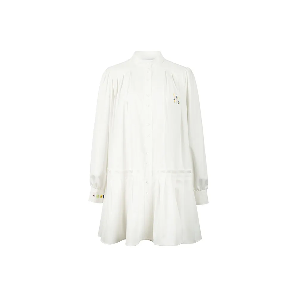 Valeria Obbaco Long Sleeved Shirt Dress Women's White