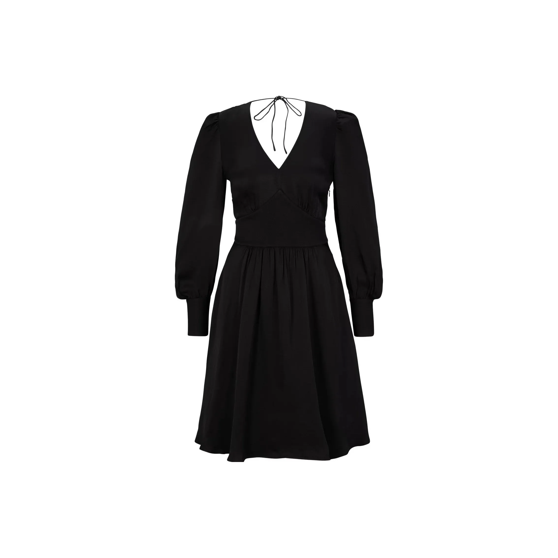 HUGO BOSS FW23 Длинное платье с длинными рукавами женское черное