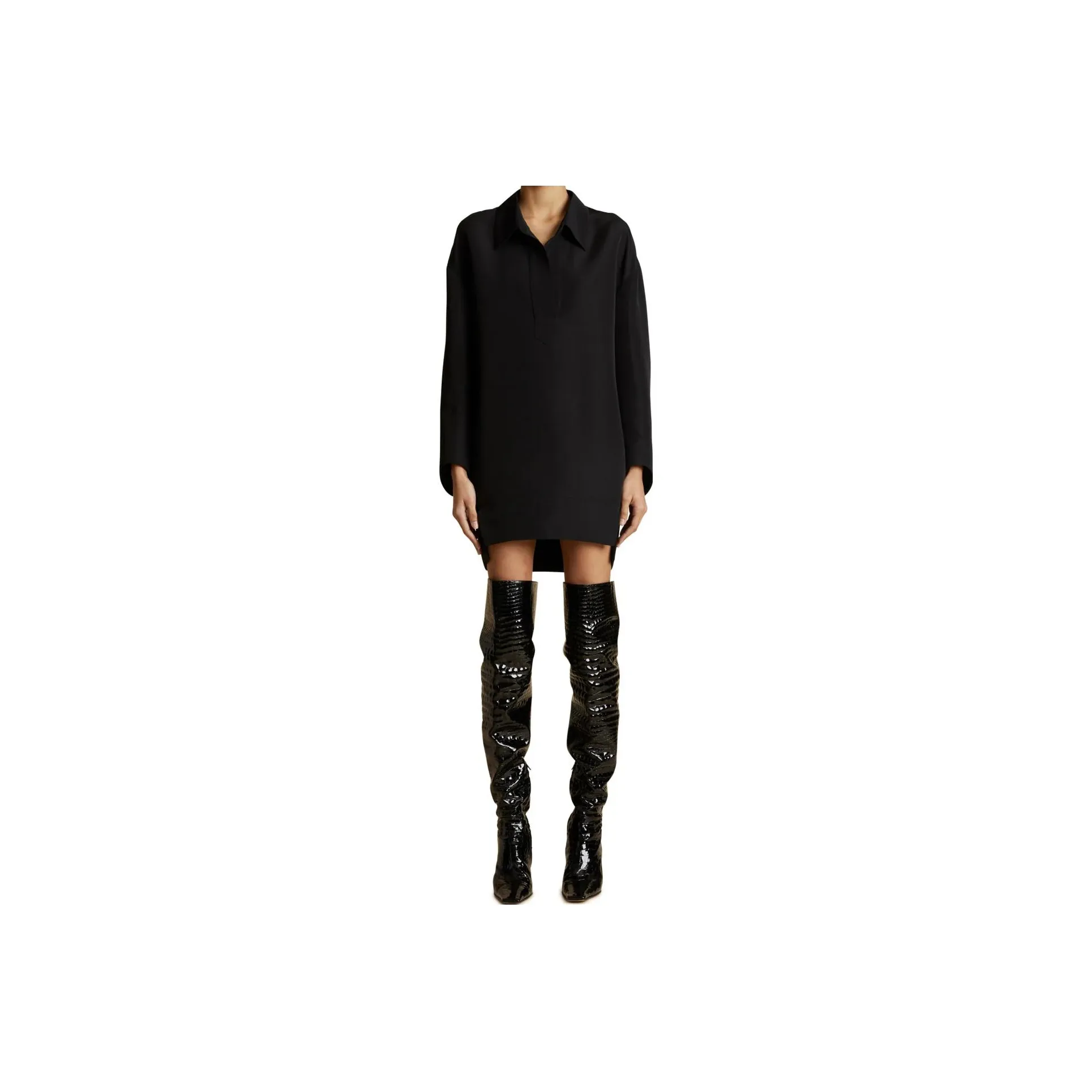 KHAITE The Kal Long Sleeved Shirt Dress