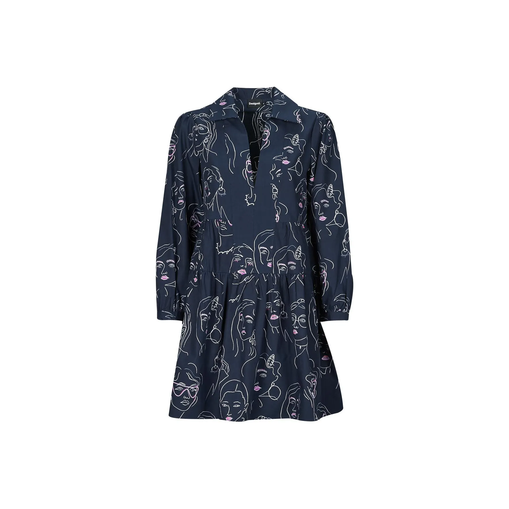 Desigual Long Sleeved Dress Women's Dark Blue