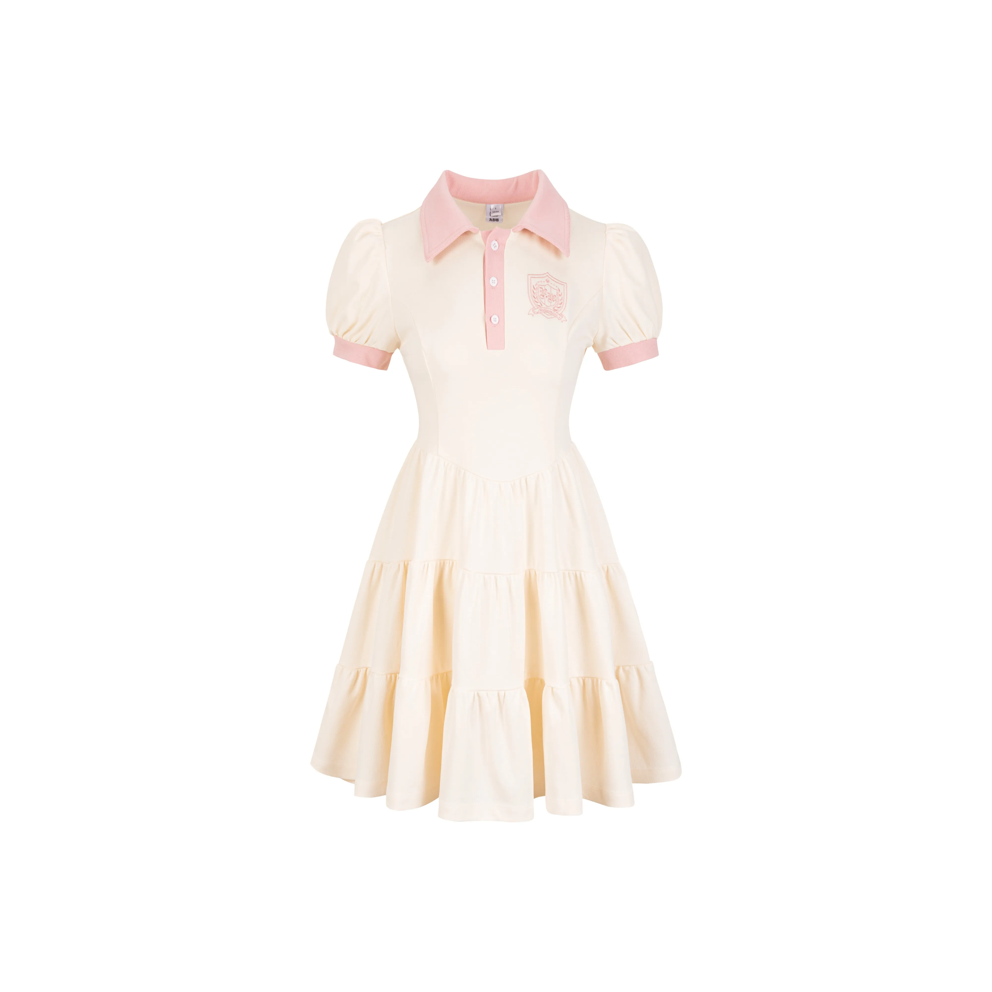 9 Кошка Лакомства Палочки Короткий Рукав Платье Женское Абрикос