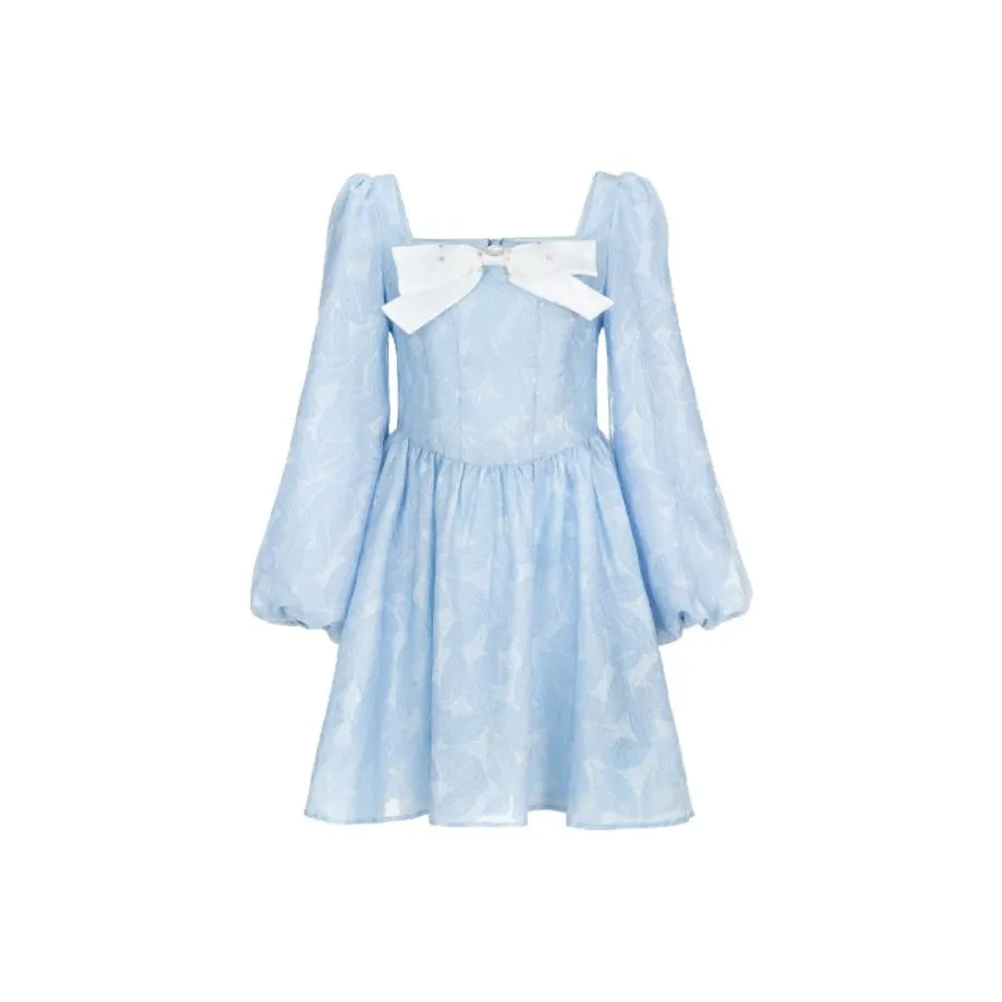 AIVEI Long-Sleeved Dresses Women's Ice Blue