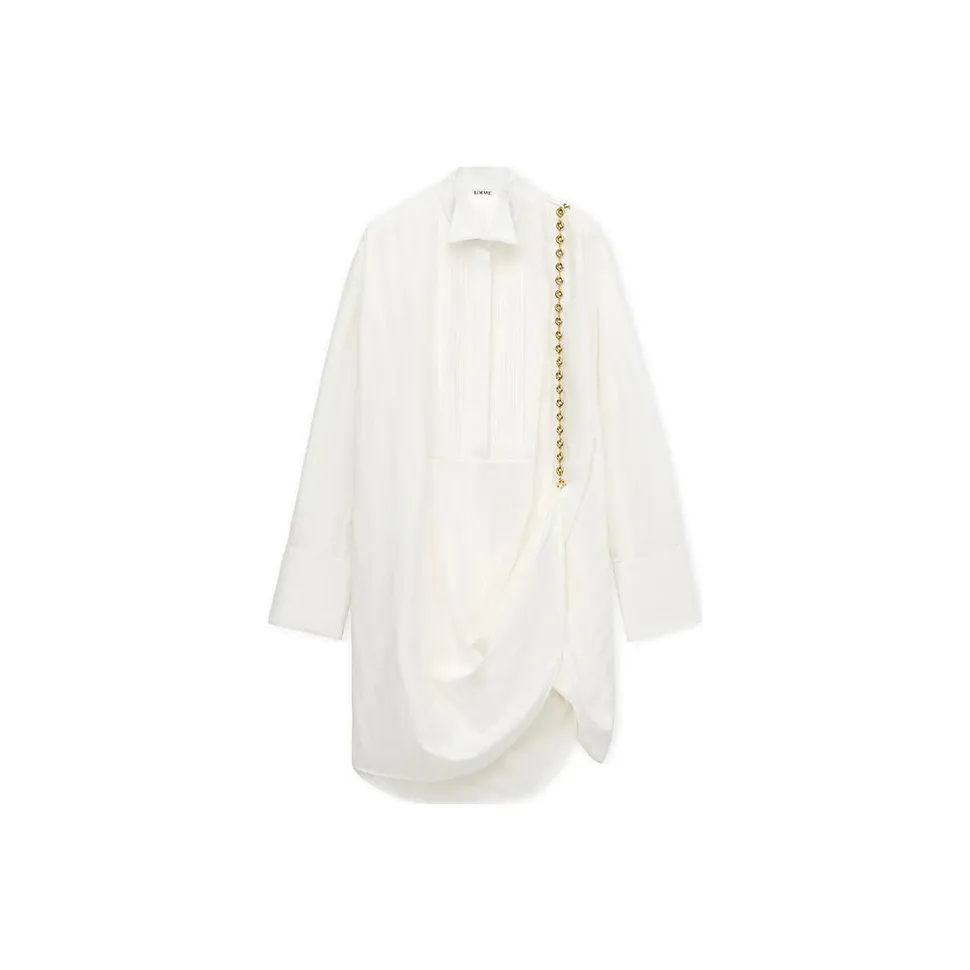 LOEWE FW23 Long Sleeved Dress Women's White