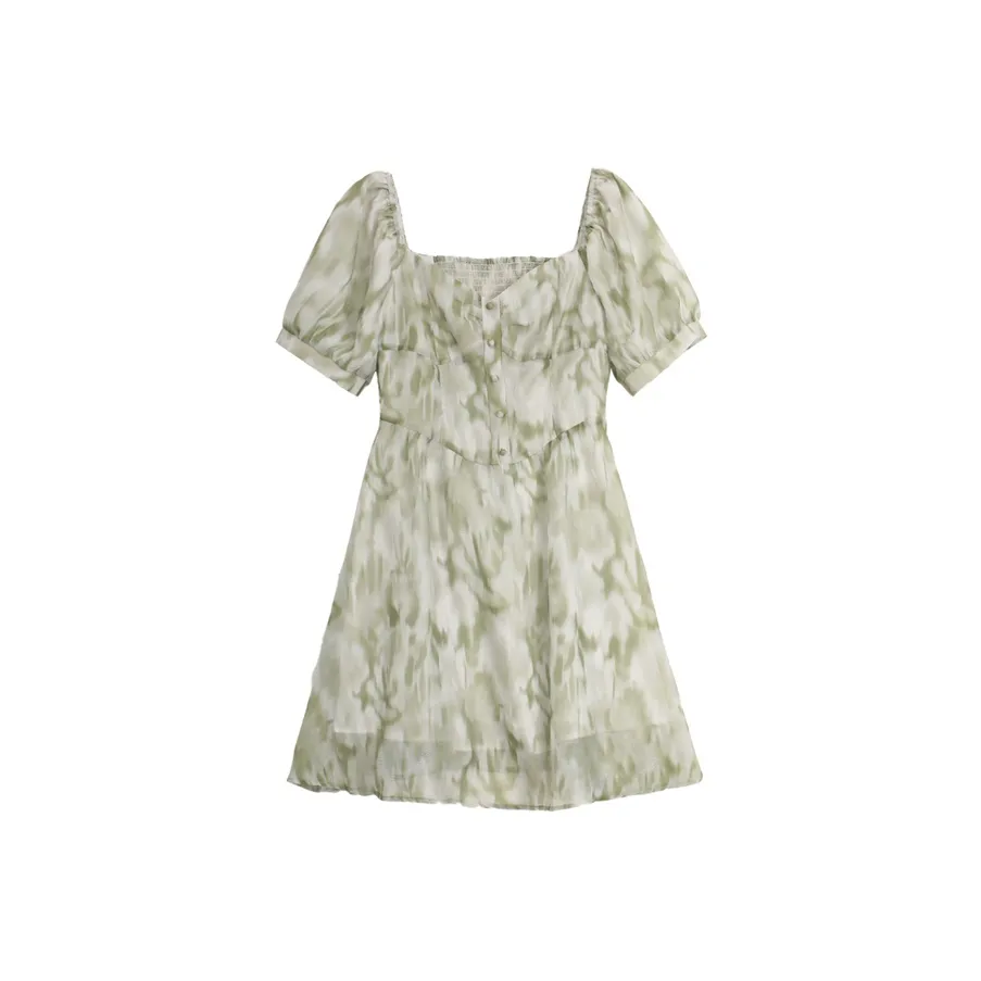 SETIROM Short Sleeved Dresses Women's Light Green