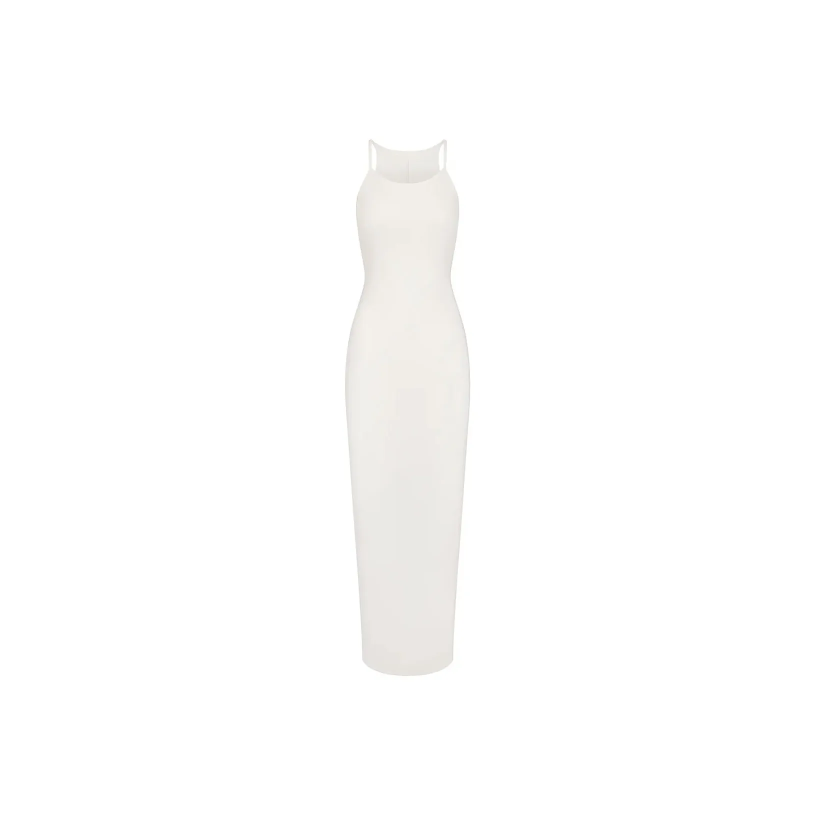 SKIMS SS24 COTTON RIB LONG CAMI DRESS Slip Dresses Women's MARBLE/Marble