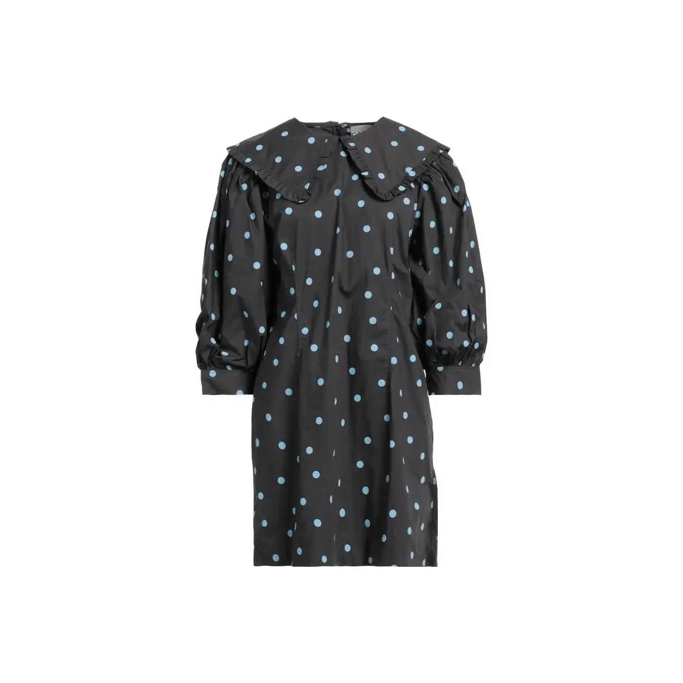 GANNI Черное Женское Длинное Платье с Рукавами