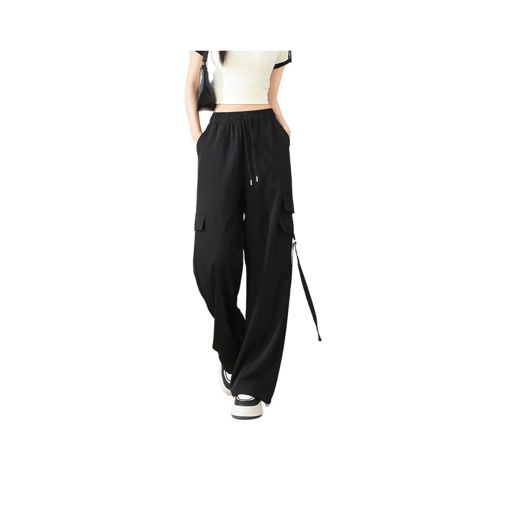 FAWENXIANGZI Cargo Pants Women's Black