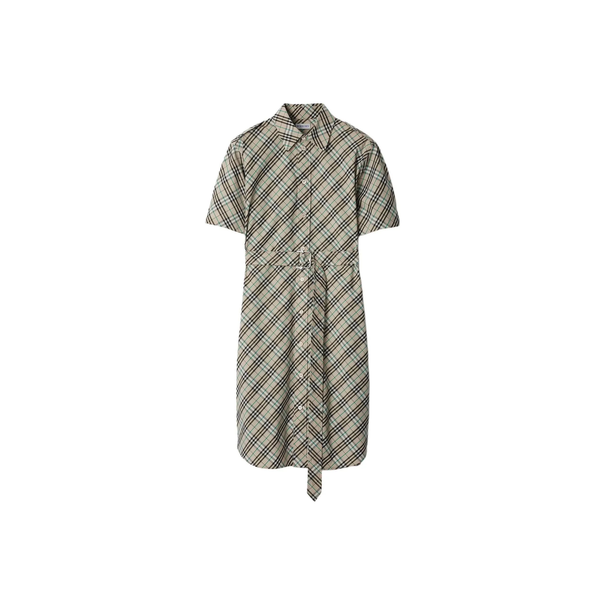 Burberry Checked Belted Shirt Mini Dress