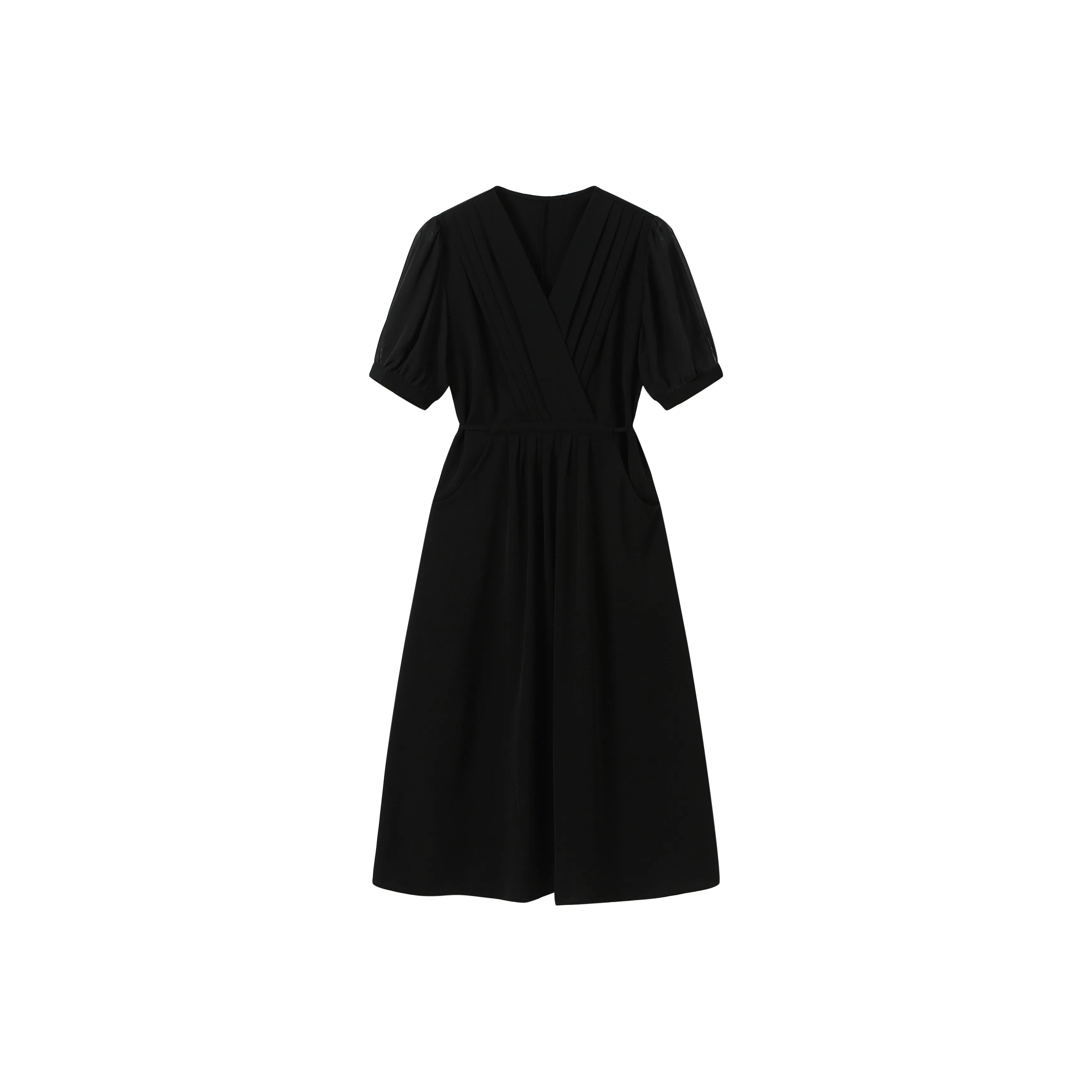 Korean Style Short Sleeved Dress Women's Black