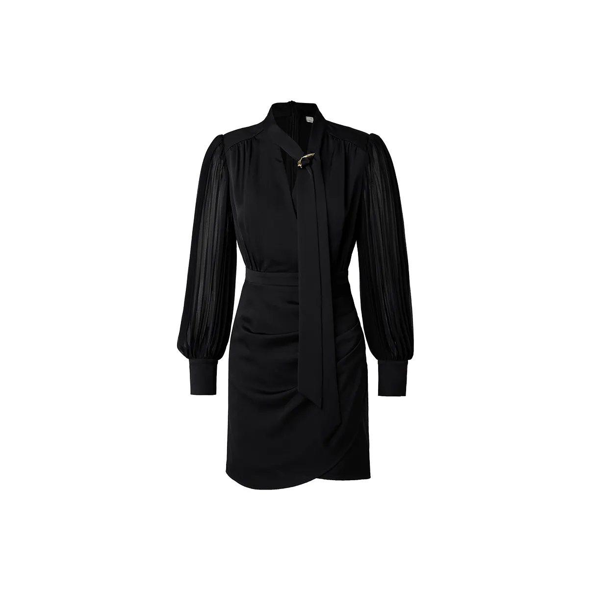 AUI Длинное платье с длинными рукавами женское черное