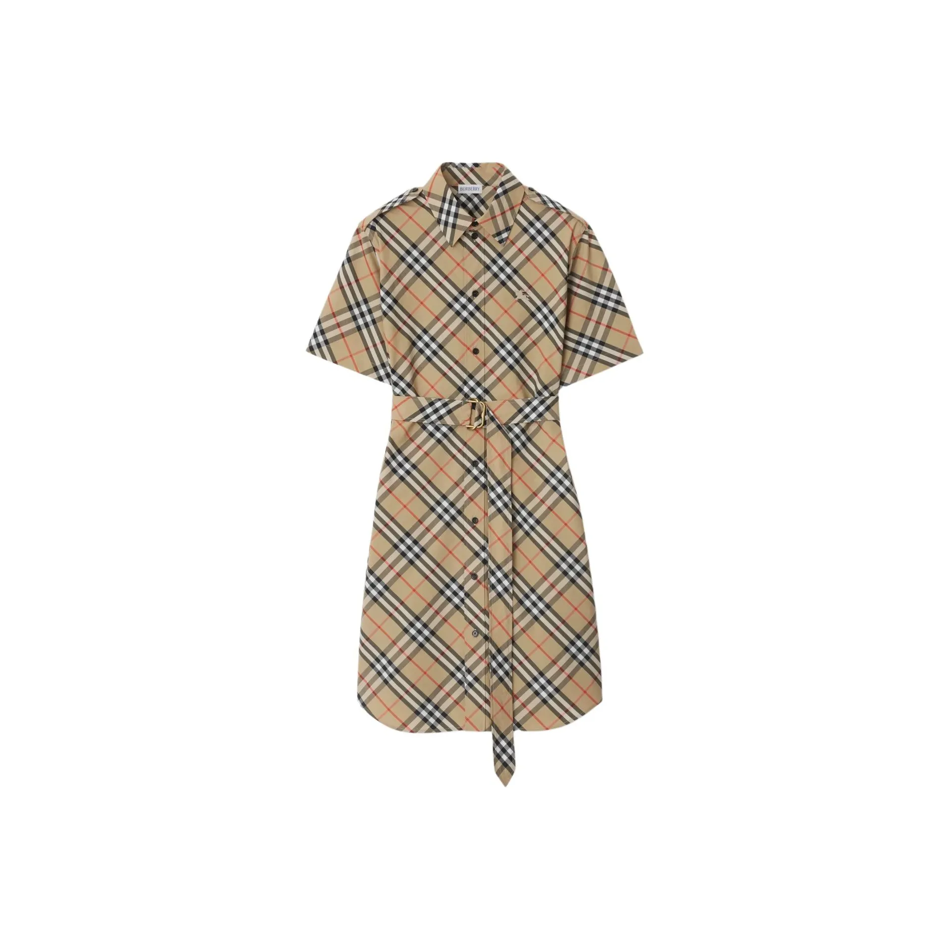 Burberry Checked Belted Shirt Dress
