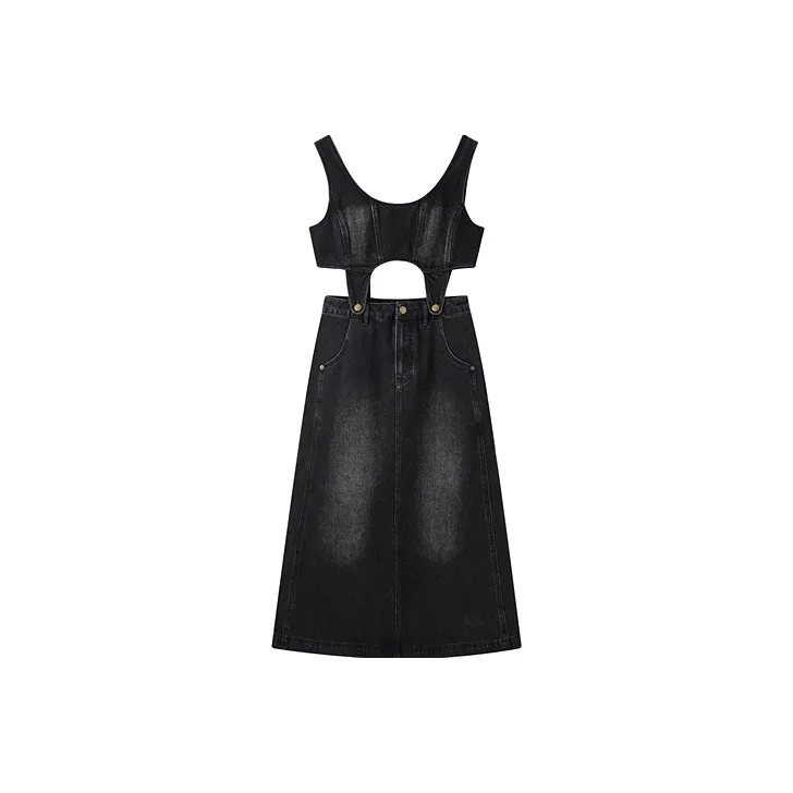 PEACEBIRD Черно-серые Женские Платья без рукавов