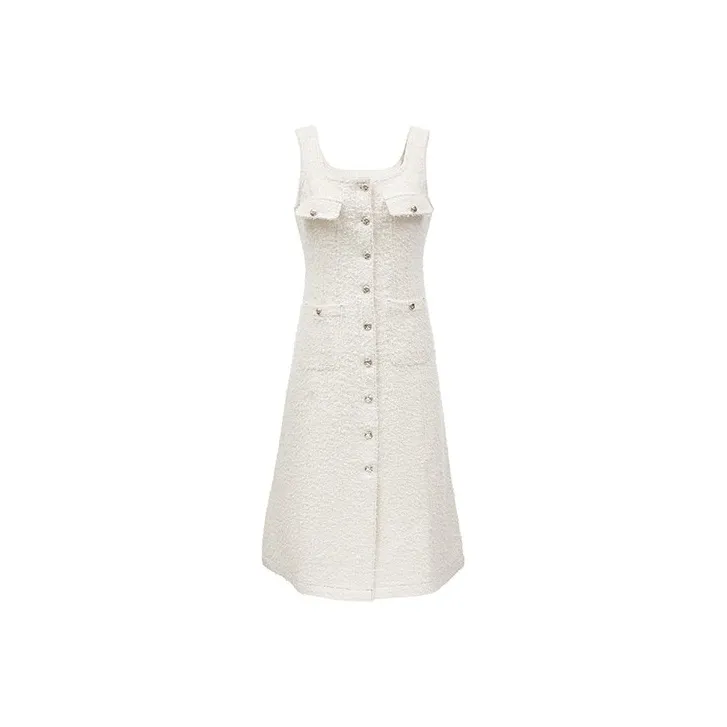 Only J2Z Белый деним Жаккард Принт Белый деним Монограмма Женские Платья без рукавов