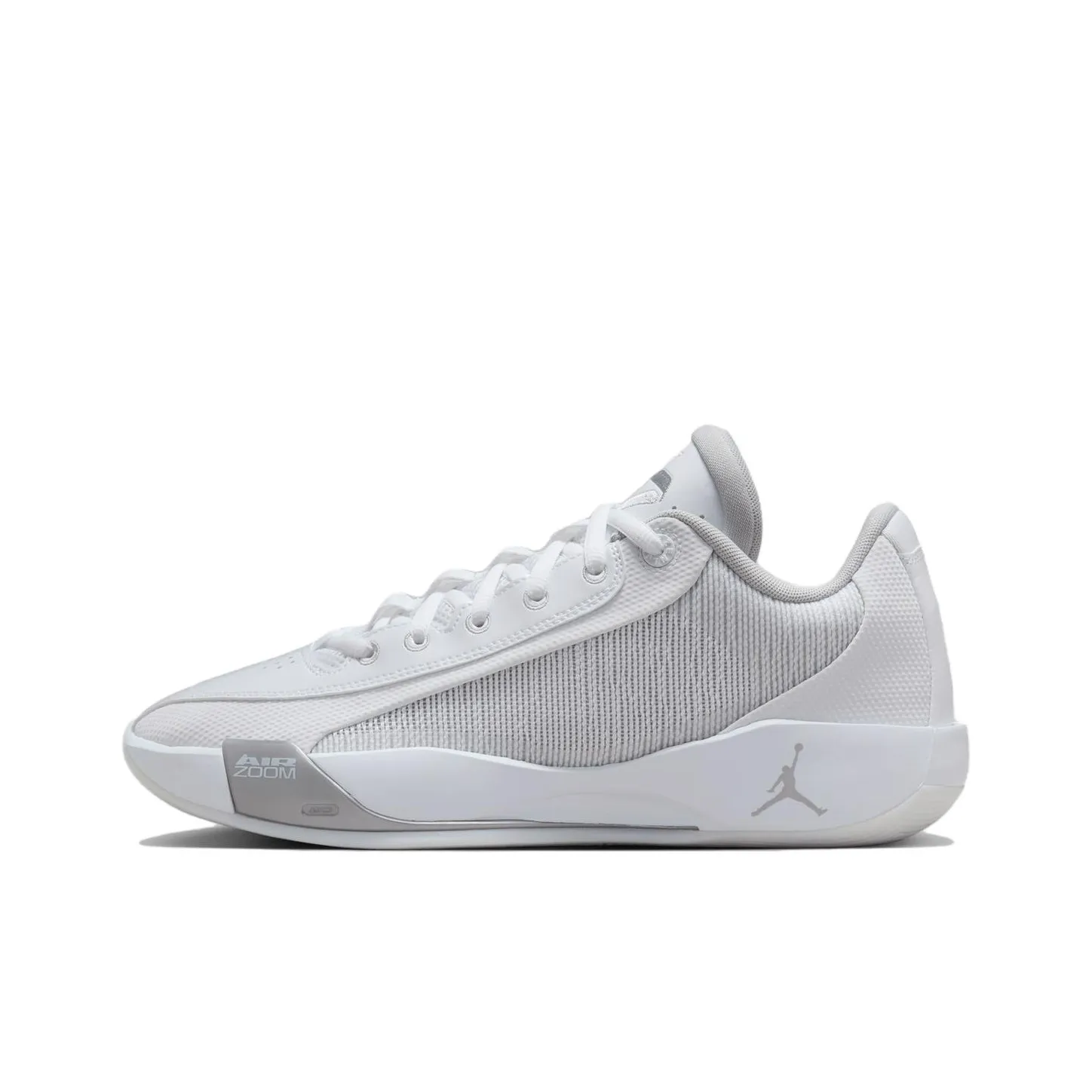 Джордан Luka .77 Нижняя юбка Устойчивый к истиранию Низкий топ Баскетбольные кроссовки Мужской Белый Серый