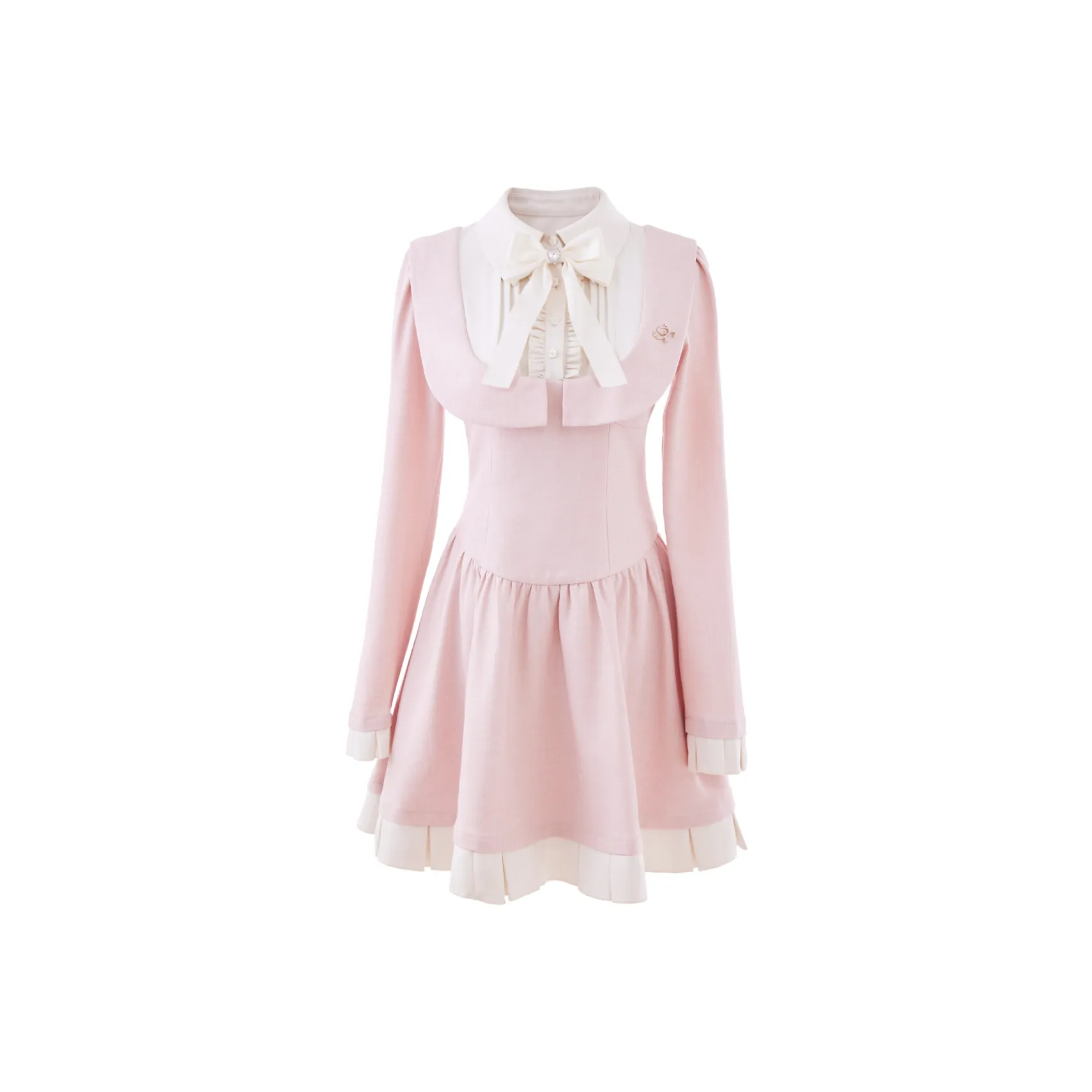 Blovelan Long Sleeved Dress Women's Encounter Powder