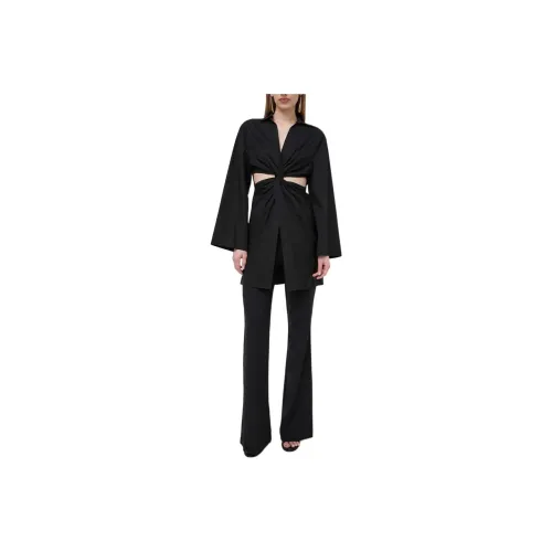 Twinset Черное Женское Длинное Платье с Рукавами