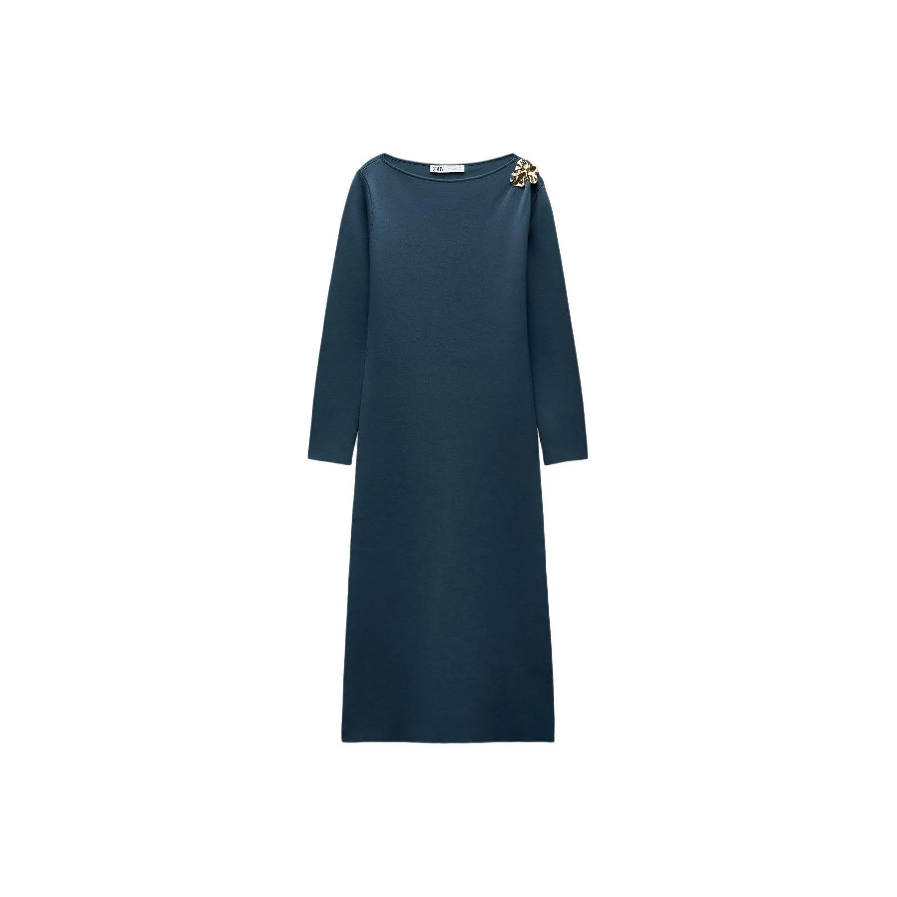 ZARA Long Sleeved Dress Women's Duck Blue