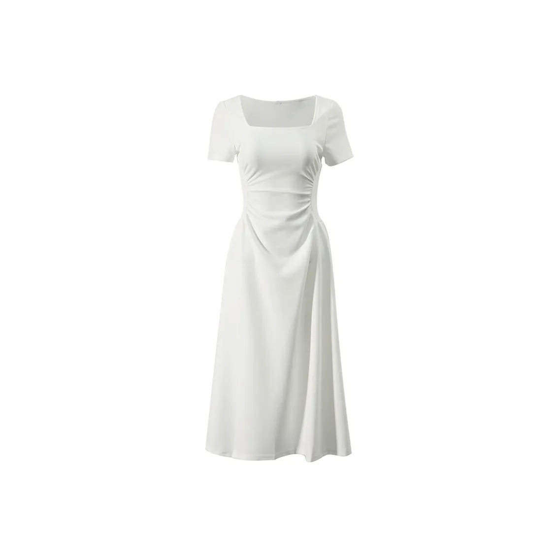 Pa33word Elegant Short Sleeved Dress Women's Pure White Color