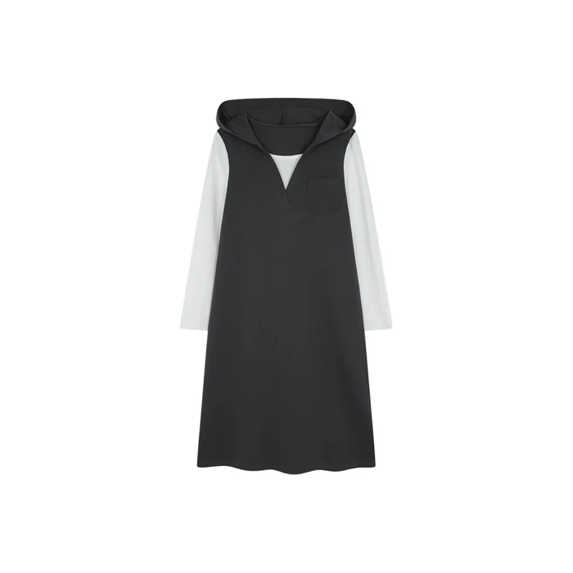 Mo Han Yi Mei New Year Long Sleeved Dress Women's Gray & White