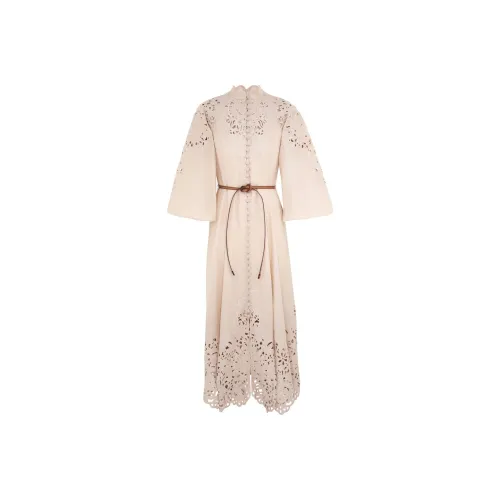 Zimmermann Крем Женские Длинные Платья с Рукавами